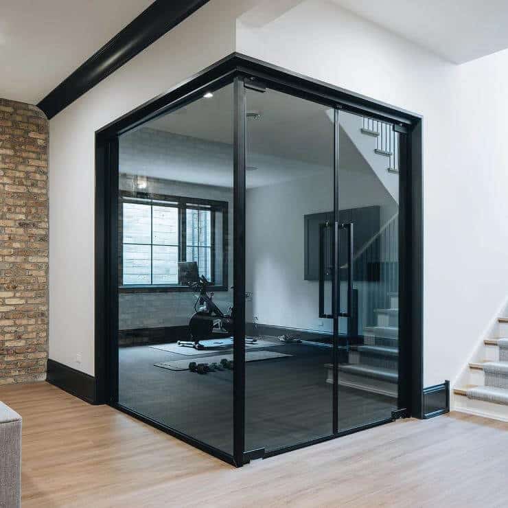 Glass Door Basement Remodel